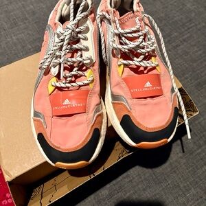 Adidas Stella McCartney Orange Sneakers Like New Size 6.5